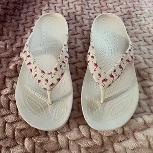 W9 Flamingo Flip Flops By Crocs